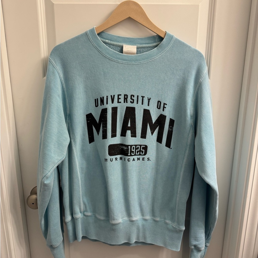University of Miami Blue Champion-Brand Crewneck